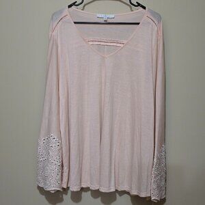 Women's Long Slv Tee by Fever, 1X